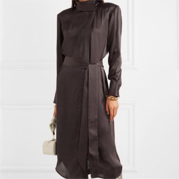 REMAIN Birger Christensen Milan Belted Satin Dress - Picture 1 of 2